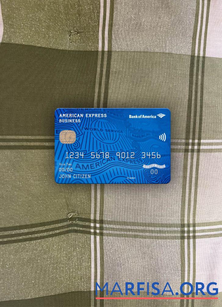 Printable USA Bank of America AMEX business card photolook front example